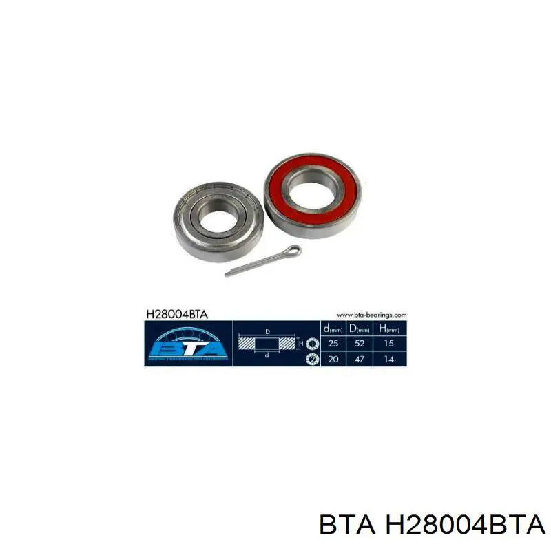 Compre H28004BTA BTA Rolamento de cubo traseiro