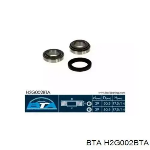 Подшипник задней ступицы H2G002BTA BTA