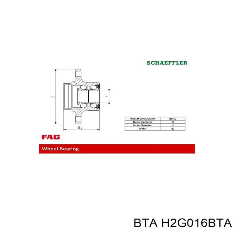 H2G016BTA BTA Ступица задняя