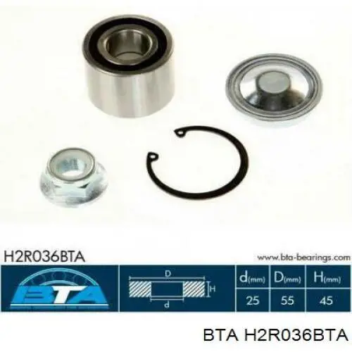 Подшипники задней ступицы BTA H2R036BTA цена, от 15.23 USD