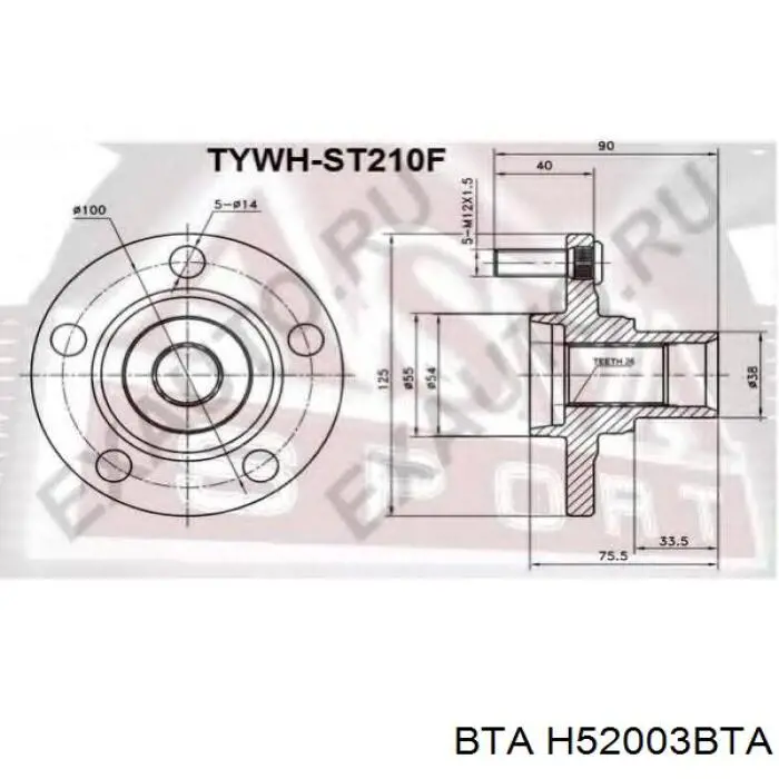 Передняя ступица H52003BTA BTA