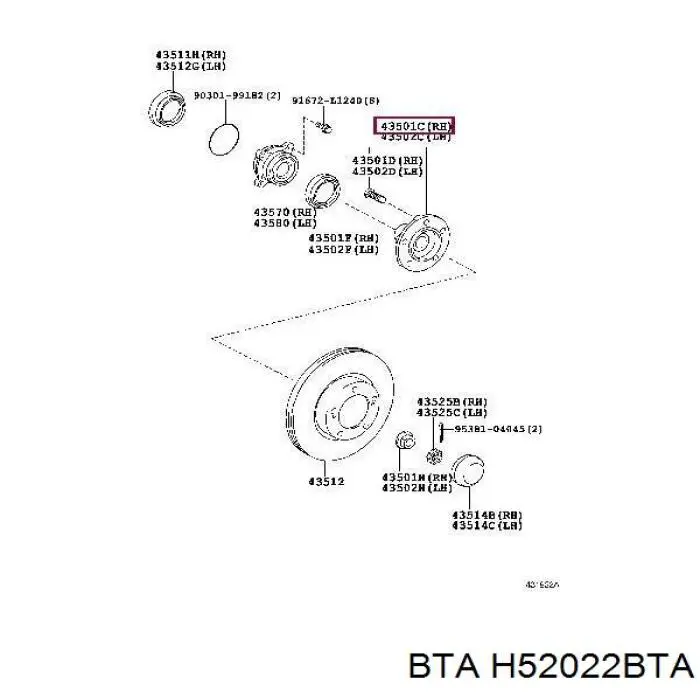 Ступица передняя H52022BTA BTA