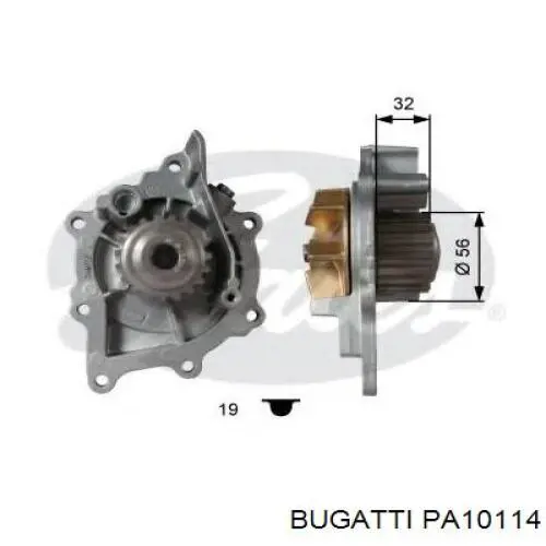 Помпа охлаждения Bugatti PA10114 цена, от 31.50 USD