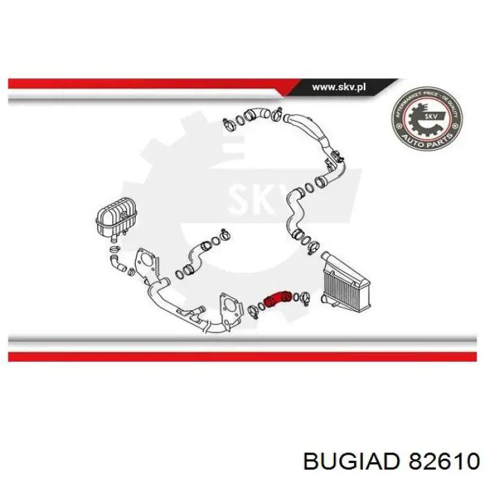 Шланг/патрубок интеркуллера Bugiad 82610 цена, от 11.40 USD