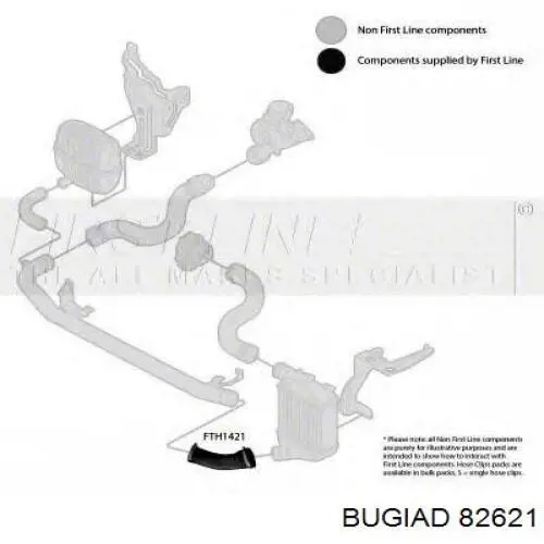 Патрубок интеркулера 82621 Bugiad