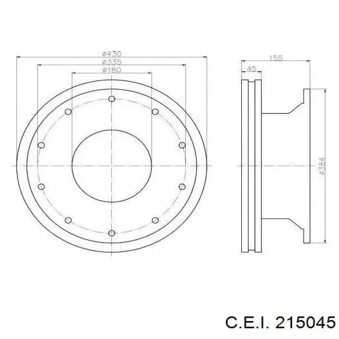Купить 215045 C.e.i. Диск тормозной задний