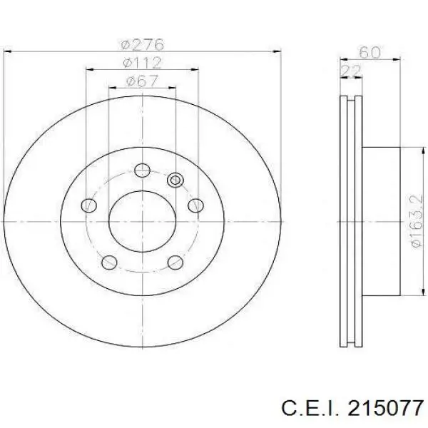 Тормоз дисковый передний C.e.i. 215077 цена, от 63.77 USD