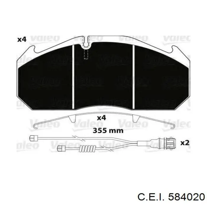 Передние тормозные колодки 584020 C.e.i.