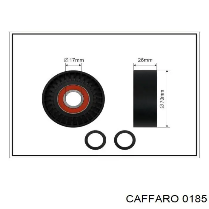 Rodillo, correa trapecial poli V 0185 Caffaro