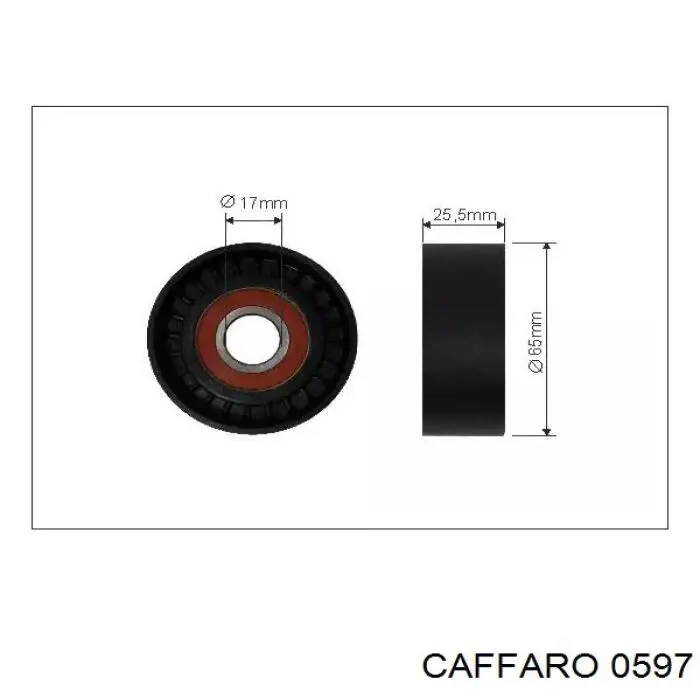 Ролик натяжителя приводного ремня CAFFARO 0597