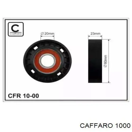 Polea inversión / guía, correa poli V 1000 Caffaro