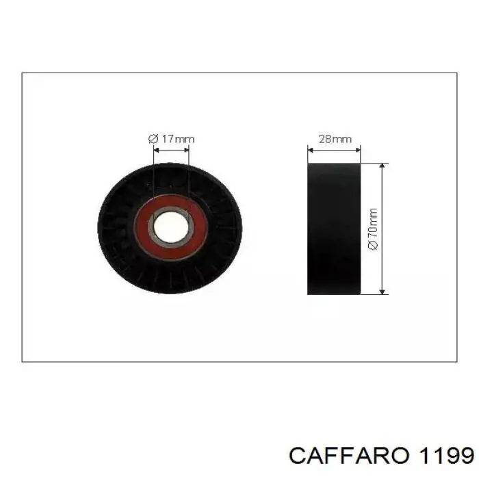 Ролик натяжителя приводного ремня CAFFARO 1199