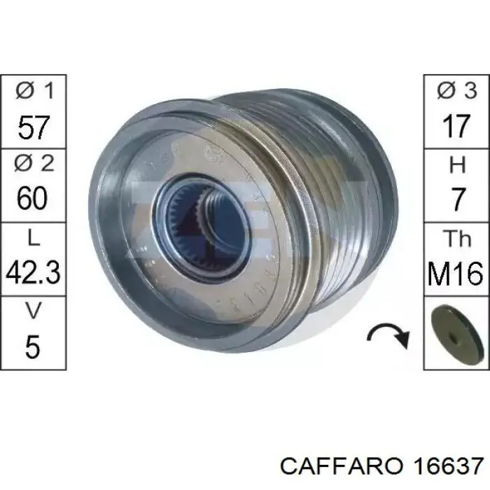 Купить 16637 Caffaro Натяжной ролик
