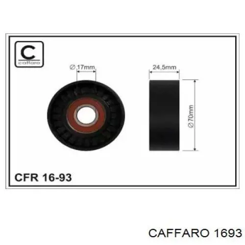 Ролик натяжителя приводного ремня CAFFARO CFR1693