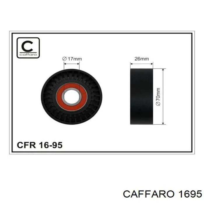 Ролик натягувача приводного ременя 1695 Caffaro