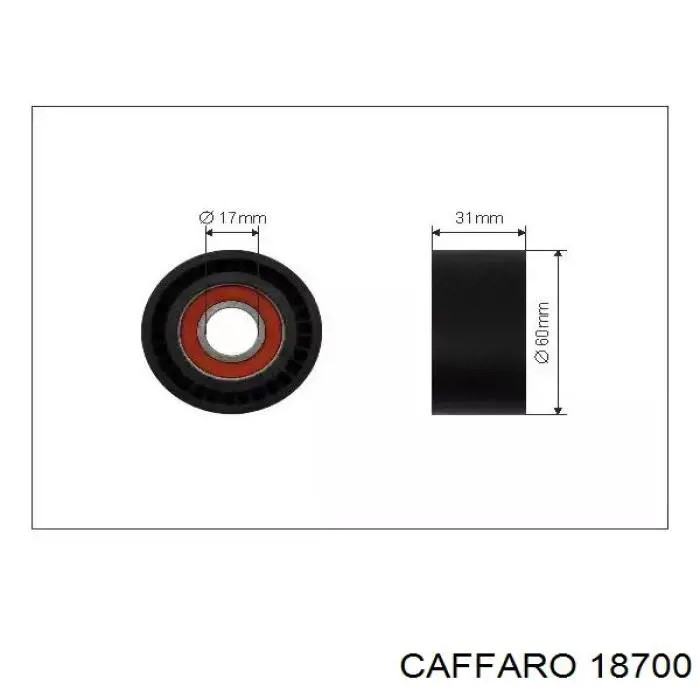 Ролик натяжителя приводного ремня CAFFARO 18700