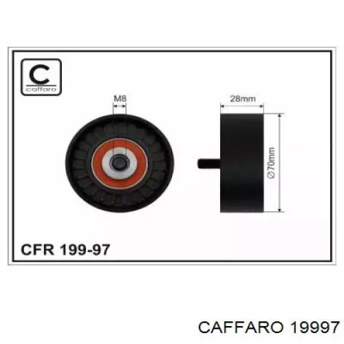 19997 Caffaro Ролик натяжителя ремня агрегатов