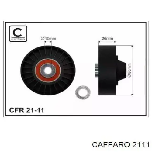 Polea inversión / guía, correa poli V 2111 Caffaro