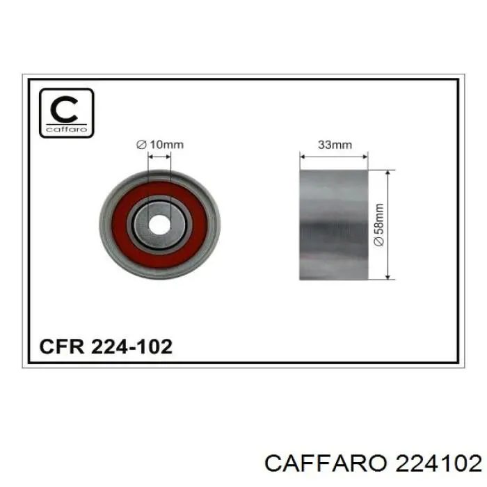 Rodillo intermedio de correa dentada 224102 Caffaro