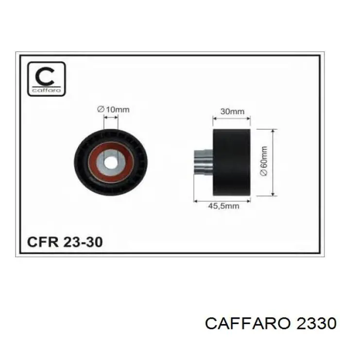 Polea inversión / guía, correa poli V 2330 Caffaro