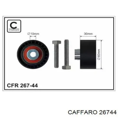 Обводной ролик ремня ГРМ Caffaro 26744 цена, от 14.43 USD