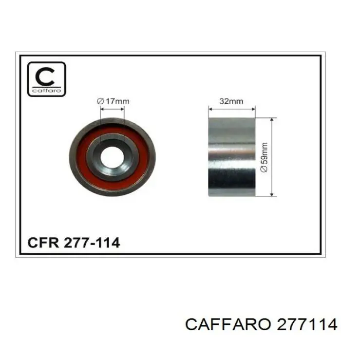 Ролик ременя ГРМ, паразитний 277114 Caffaro