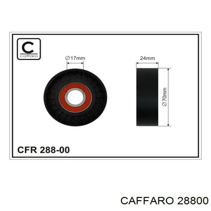 Ролик натяжителя приводного ремня CAFFARO 28800