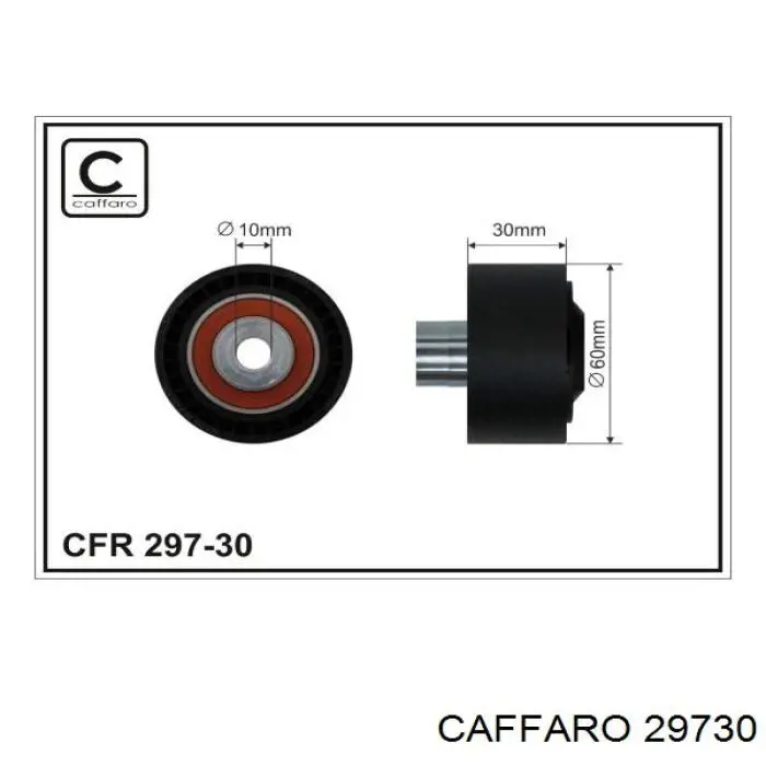 Polea inversión / guía, correa poli V 29730 Caffaro