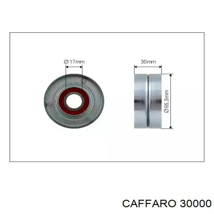 Ролик натяжителя приводного ремня CAFFARO 30000