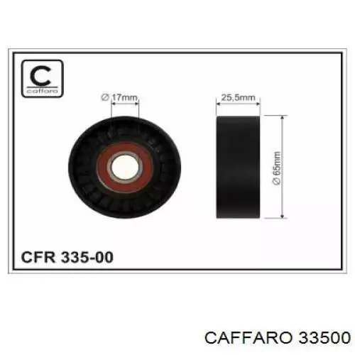 Rodillo, correa trapecial poli V 33500 Caffaro