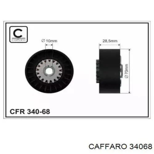 Rodillo, correa trapecial poli V 34068 Caffaro