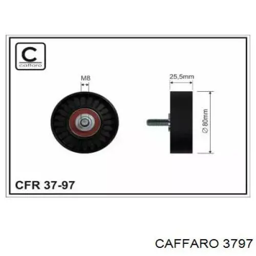 Caffaro РОЛИК (БЕЗ МЕХАНИЗМА) 80x8x25 1022007770 MERCEDES-BENZ CAFFARO 3797