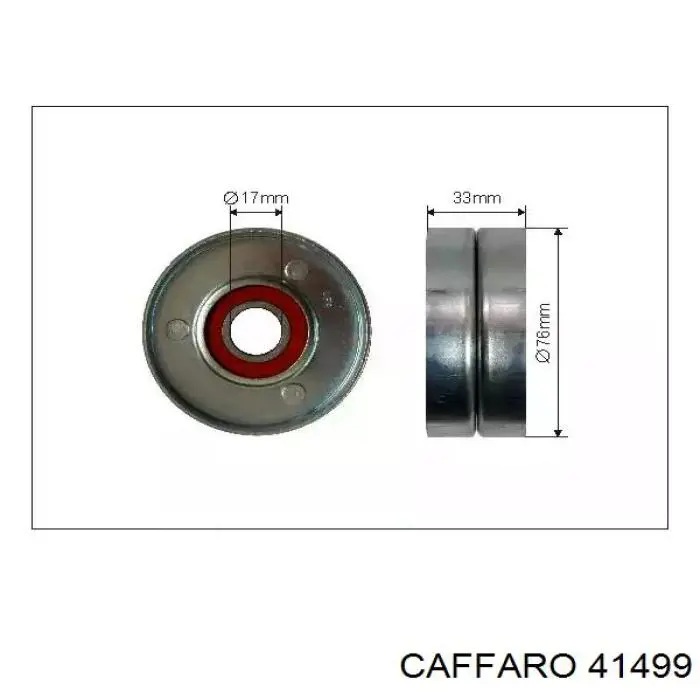 Rodillo, correa trapecial poli V 41499 Caffaro