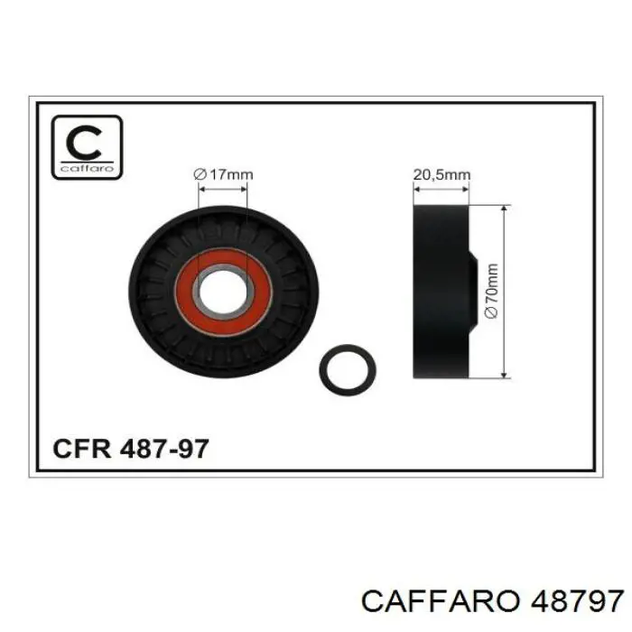 Ролик натяжителя приводного ремня CAFFARO 48797