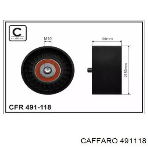 Ролик натяжителя приводного ремня CAFFARO 491118