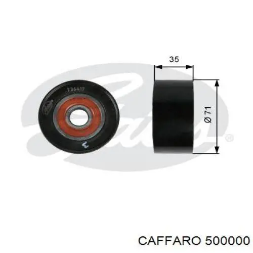 Polea inversión / guía, correa poli V 500000 Caffaro