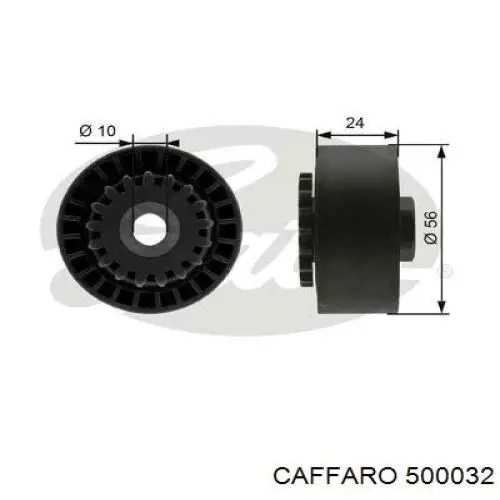 Rodillo, correa trapecial poli V 500032 Caffaro