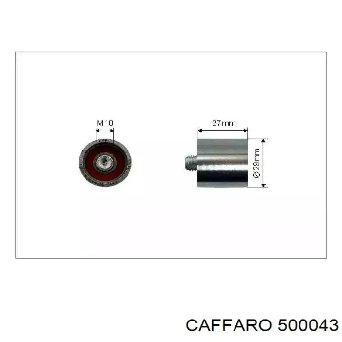 Ролик натяжителя ремня газораспределения Caffaro 500043 цена, от 9.45 USD
