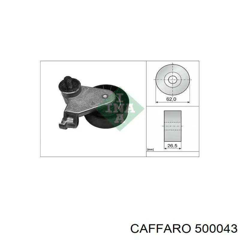 Купить 500043 Caffaro Ролик натяжителя газораспределительного ремня