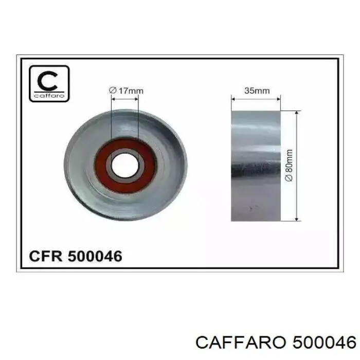 Ролик натяжителя приводного ремня CAFFARO 500046