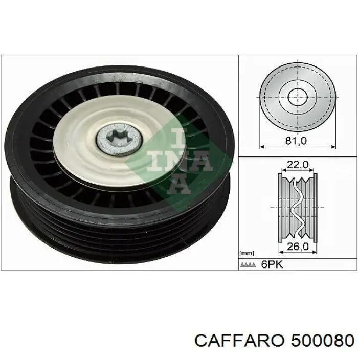 Паразитный ролик приводного ремня Caffaro 500080 цена, от 17.29 USD