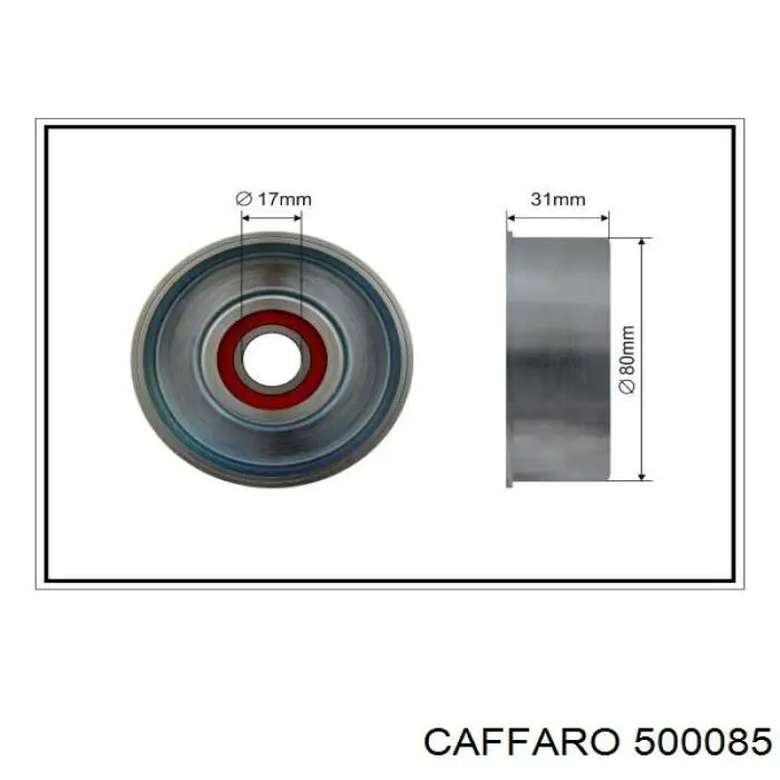 Ролик натяжителя приводного ремня CAFFARO 500085