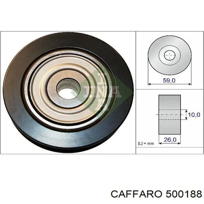 Ролик приводного ремня паразитный CAFFARO 500188