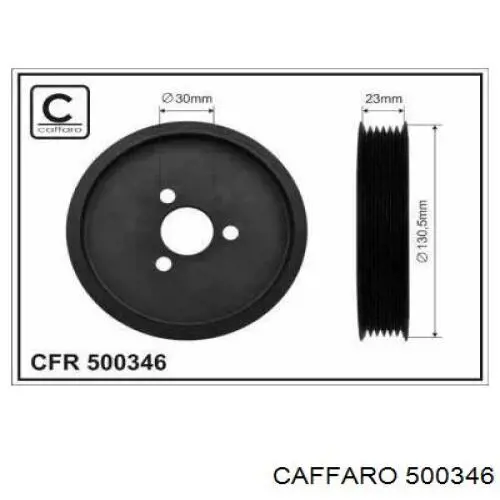 Шкив лопастного насоса гидроусилителя руля Caffaro 500346 цена, от 6.03 USD