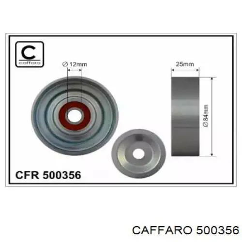 Rodillo, correa trapecial poli V 500356 Caffaro