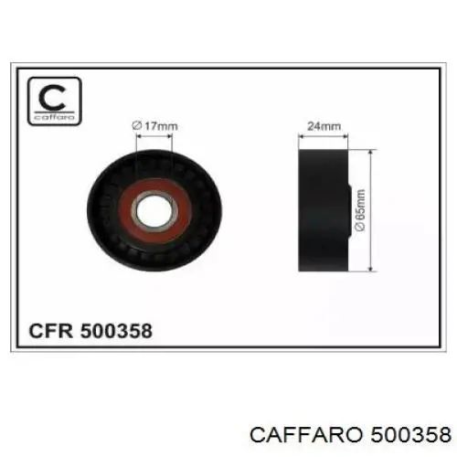 Polea tensora correa poli V 500358 Caffaro