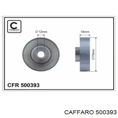 Polea inversión / guía, correa poli V 500393 Caffaro