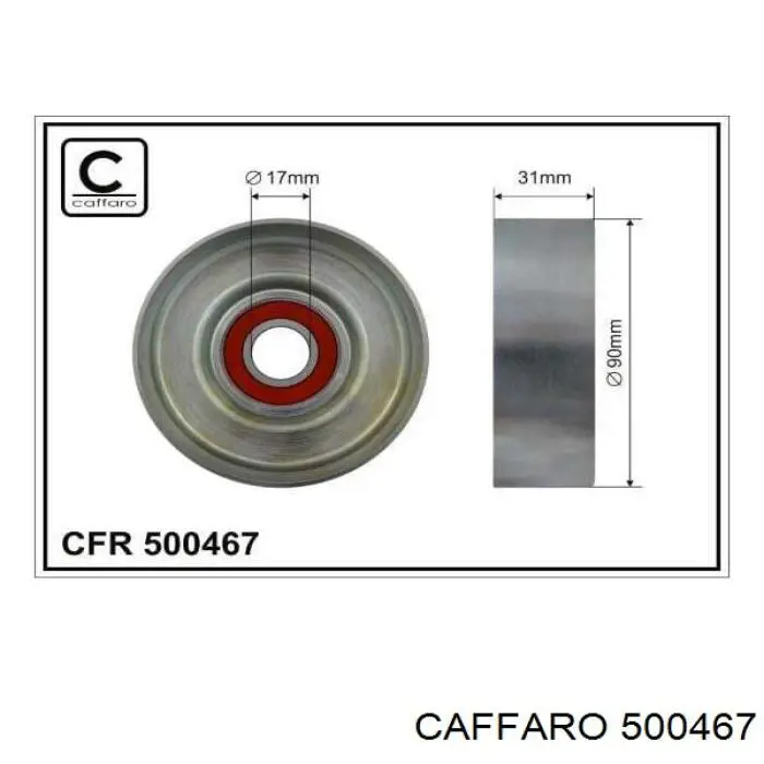 Ролик натяжителя приводного ремня CAFFARO 500467