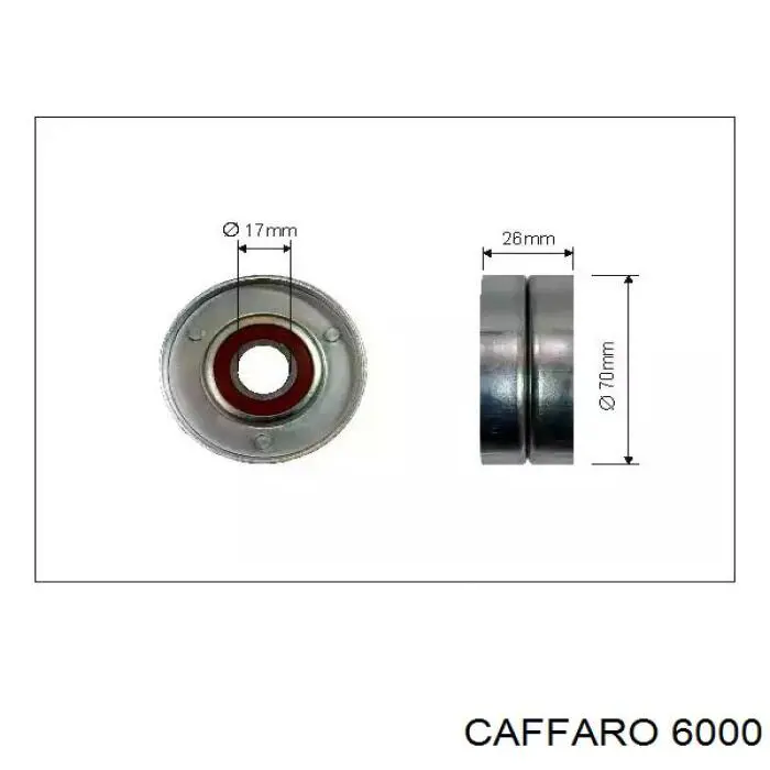 Ролик натяжителя приводного ремня CAFFARO 6000