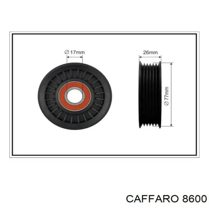 Ролик натяжителя приводного ремня CAFFARO 8600